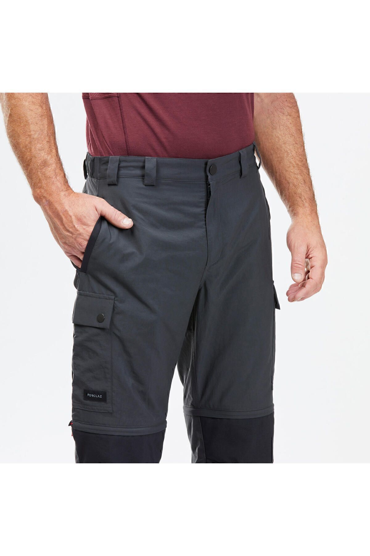 Decathlon شلوار پیاده روی مدولار مردانه ۲ در ۱ - خاکستری Mt100