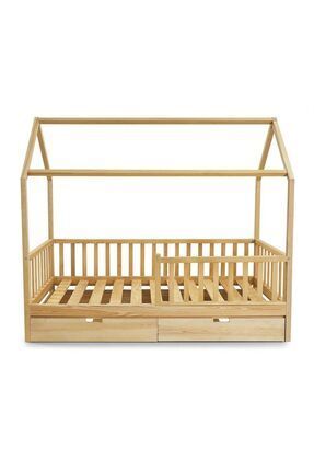 NATURKIDZ Montessorı Çekmeceli Ev Yatak 90 X 190 Çam Ağacı