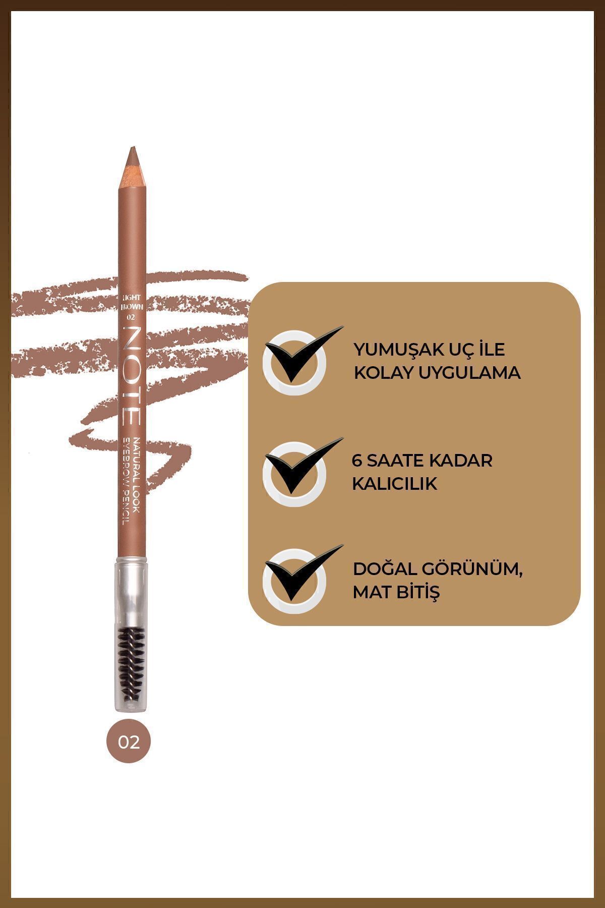 مداد ابرو  قهوه ای Note Cosmetics | EBRW NATURAL اورجینال - تصویر 2