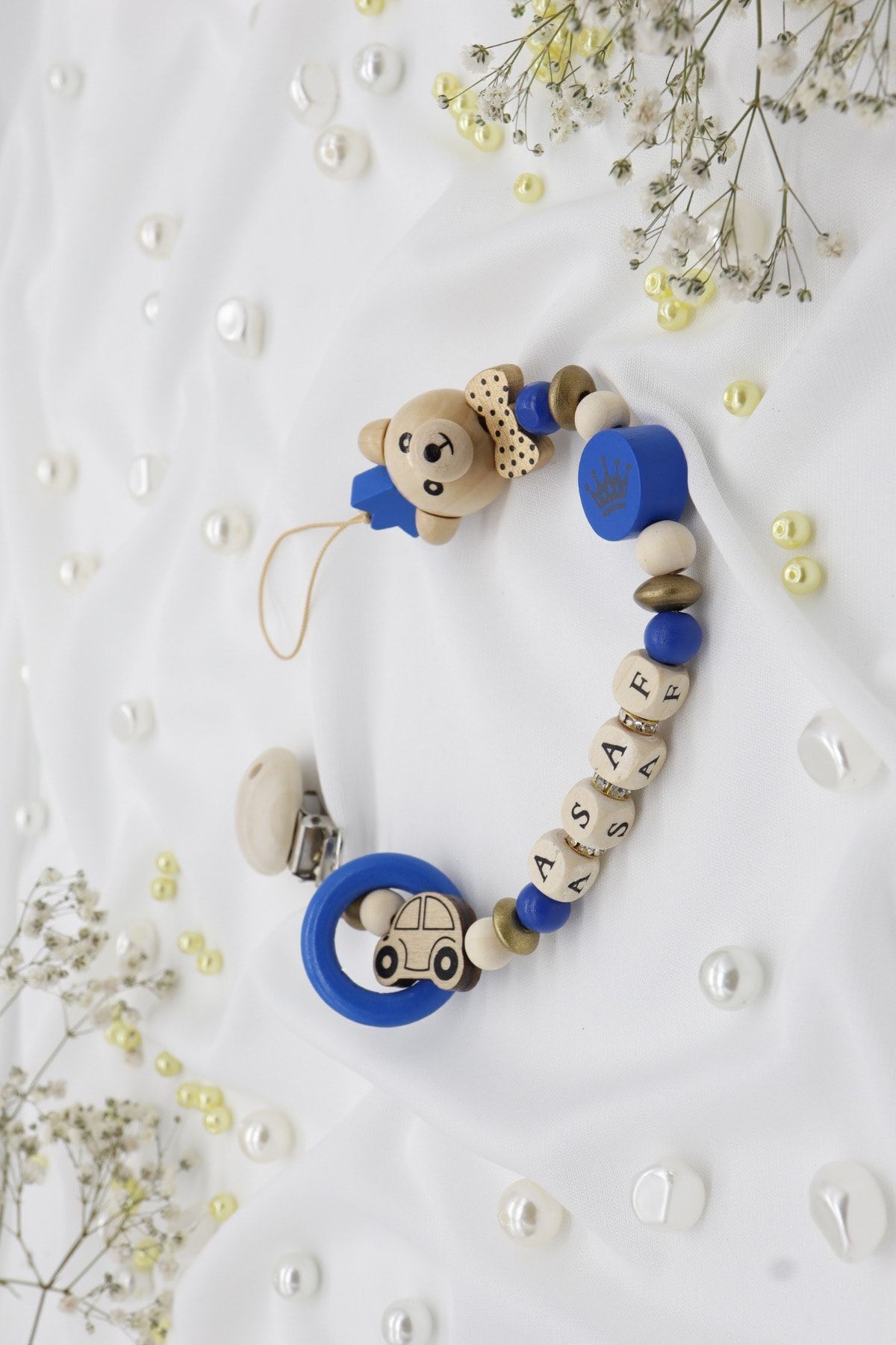 lilamtasarım Isimli Emzik Zinciri - Emzik Askısı - Bebek Hediyesi fotoğrafı 2 (önizleme)