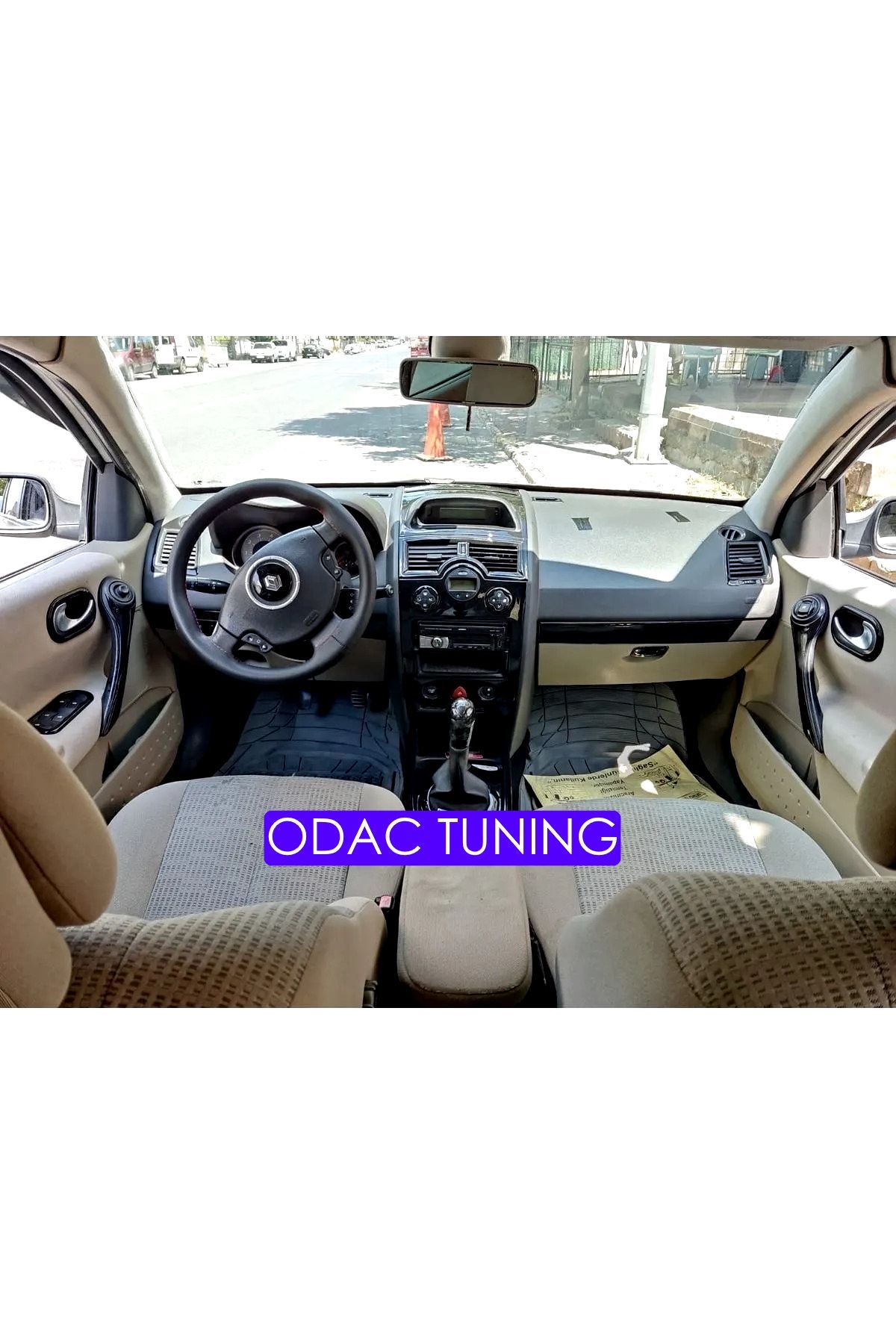 ODAC TUNING-Renault Megane 2 - Super Full Set Piano Black Mahogany Torpedo Console Trim Coating Set 2