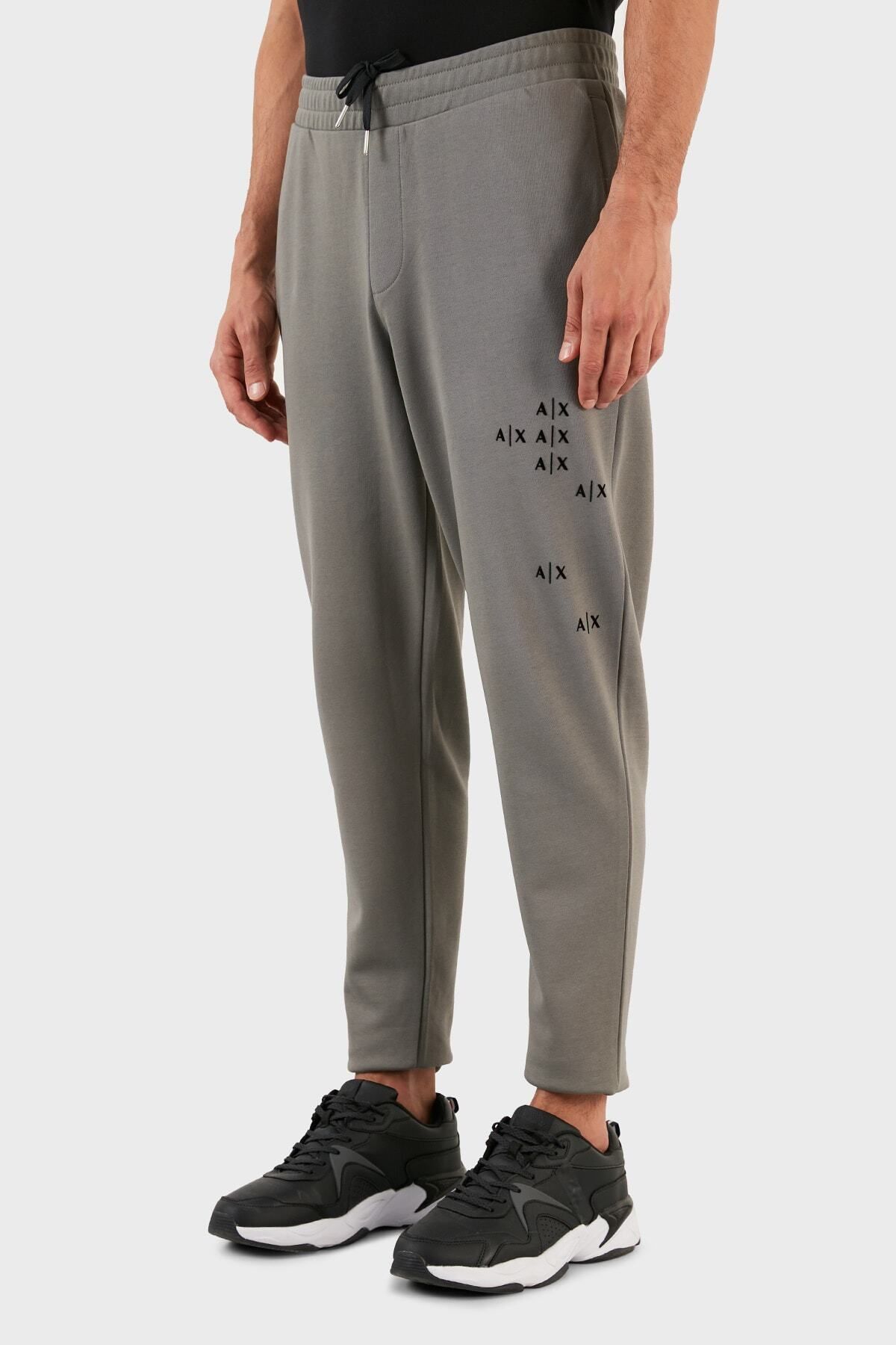 شلوار خاکستری مردانه کمر الاستیک پنبه ای مناسب و 6lzpas Armani Exchange