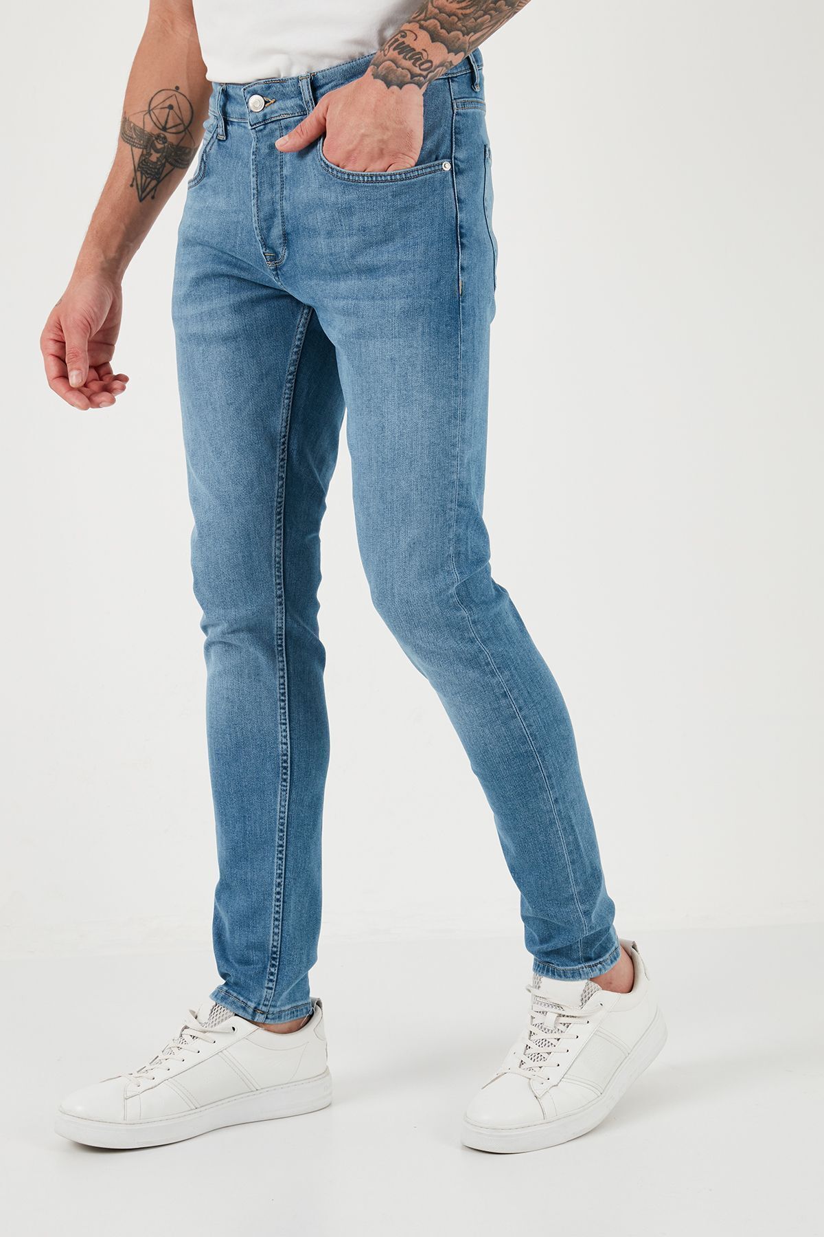 Buratti-Men's Slim Fit Cotton Jeans - Regular Waist, Skinny Leg Jeans Pants 1122J107ANAPOLI 4