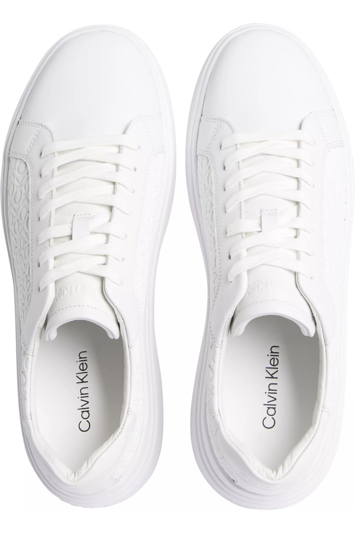 اسنیکر سفید مردانه آرم مارک کفش ورزشی با توری HM0HM01498 0LB Calvin Klein