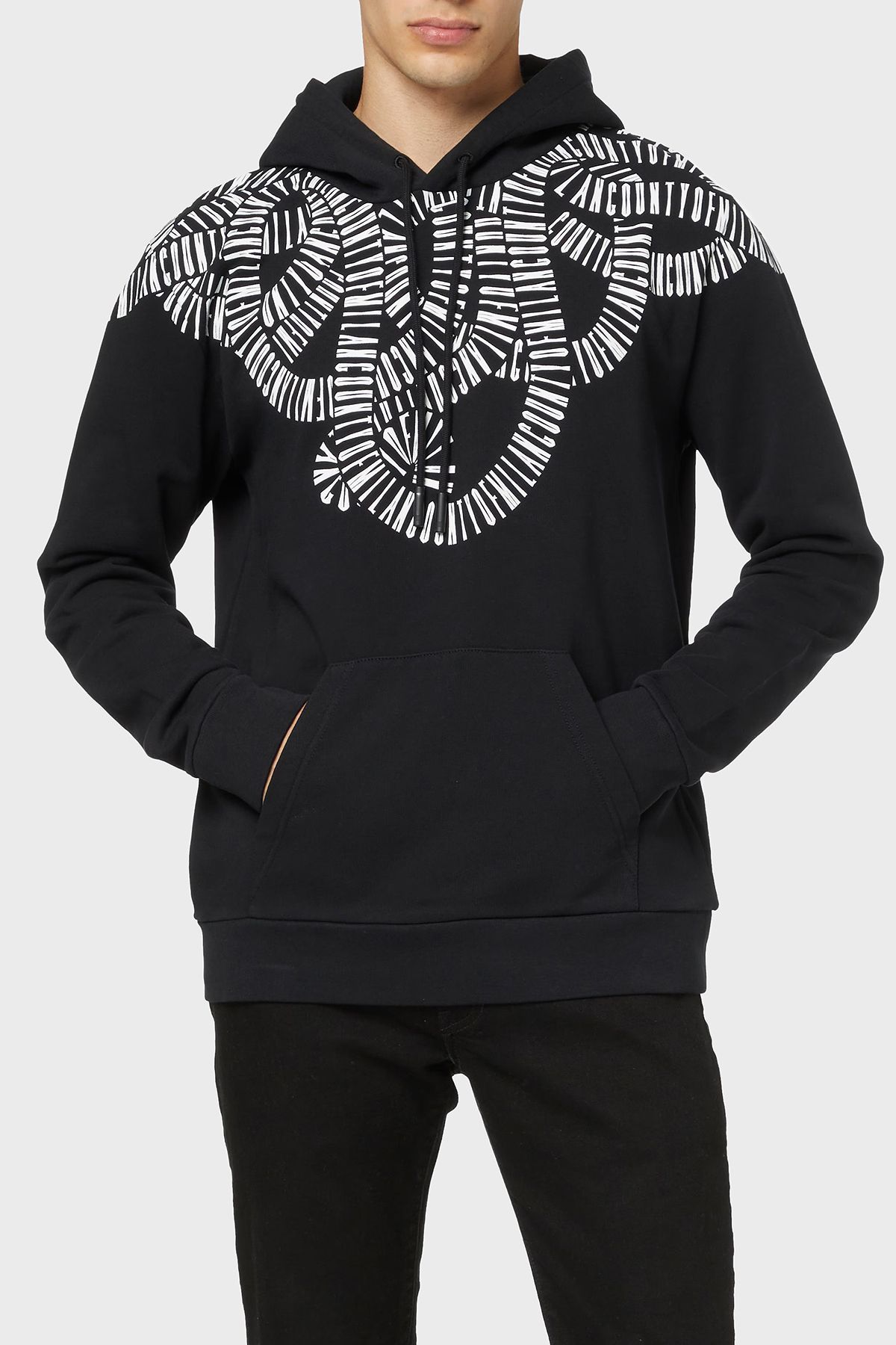 Sweat مردانه SWEAT CMBB007F22FLE0041001 با کلاهک مناسب نخی Marcelo Burlon