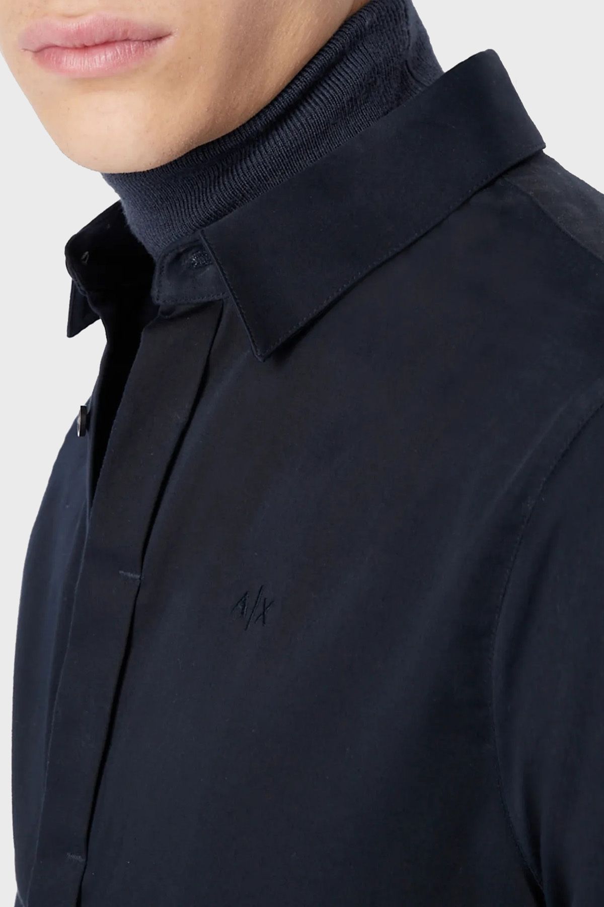 پیراهن / بلوز دکمه دار آبی مردانه باریک و 8NZCBD ZN10Z 1510 Armani Exchange