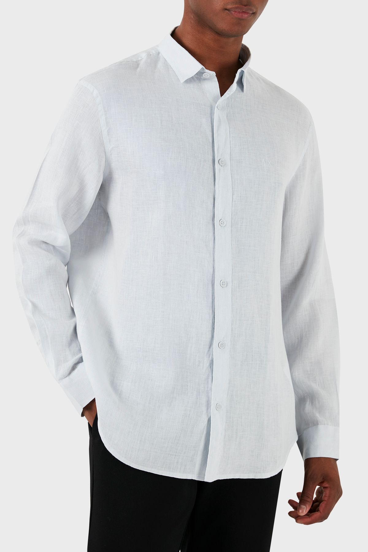 پیراهن / بلوز دکمه دار آبی مردانه مخصوص مناسب 8NZC50 ZNCFZ 15CZ Armani Exchange