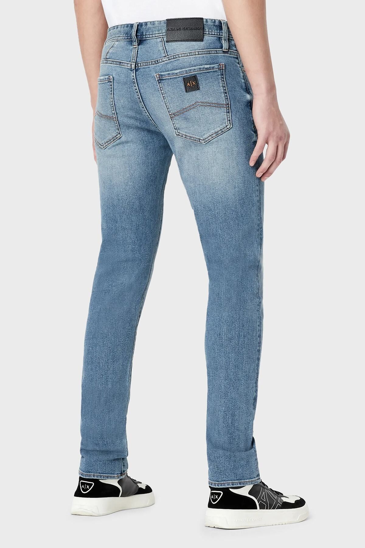 شلوار جین آبی مردانه J14 پنبه طبیعی کمر اسکینی مناسب 3RZJ14 Z1X3Z 150 Armani Exchange