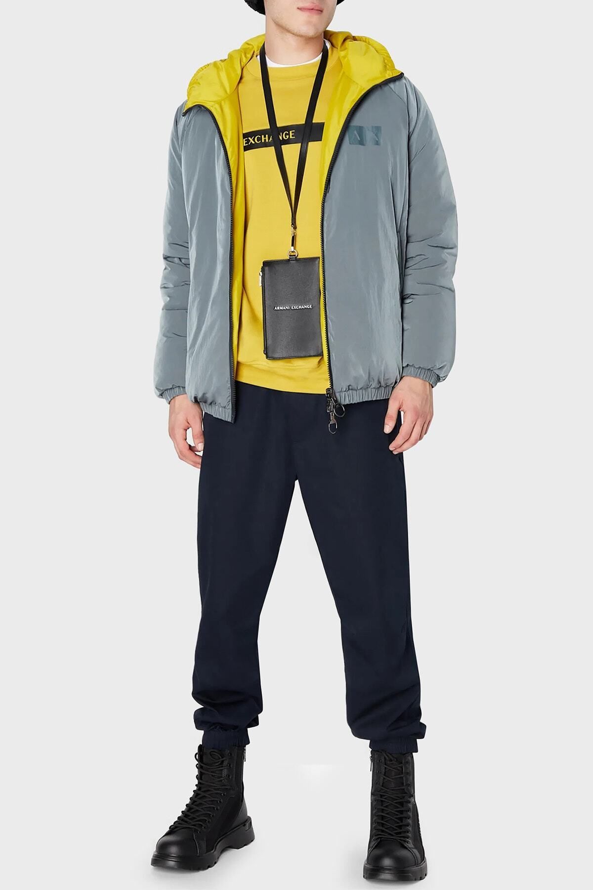 عرق یقه مردانه کتون Regular Fit Crew SWEAT 6RZMCA ZJ9QZ 1690 Armani Exchange
