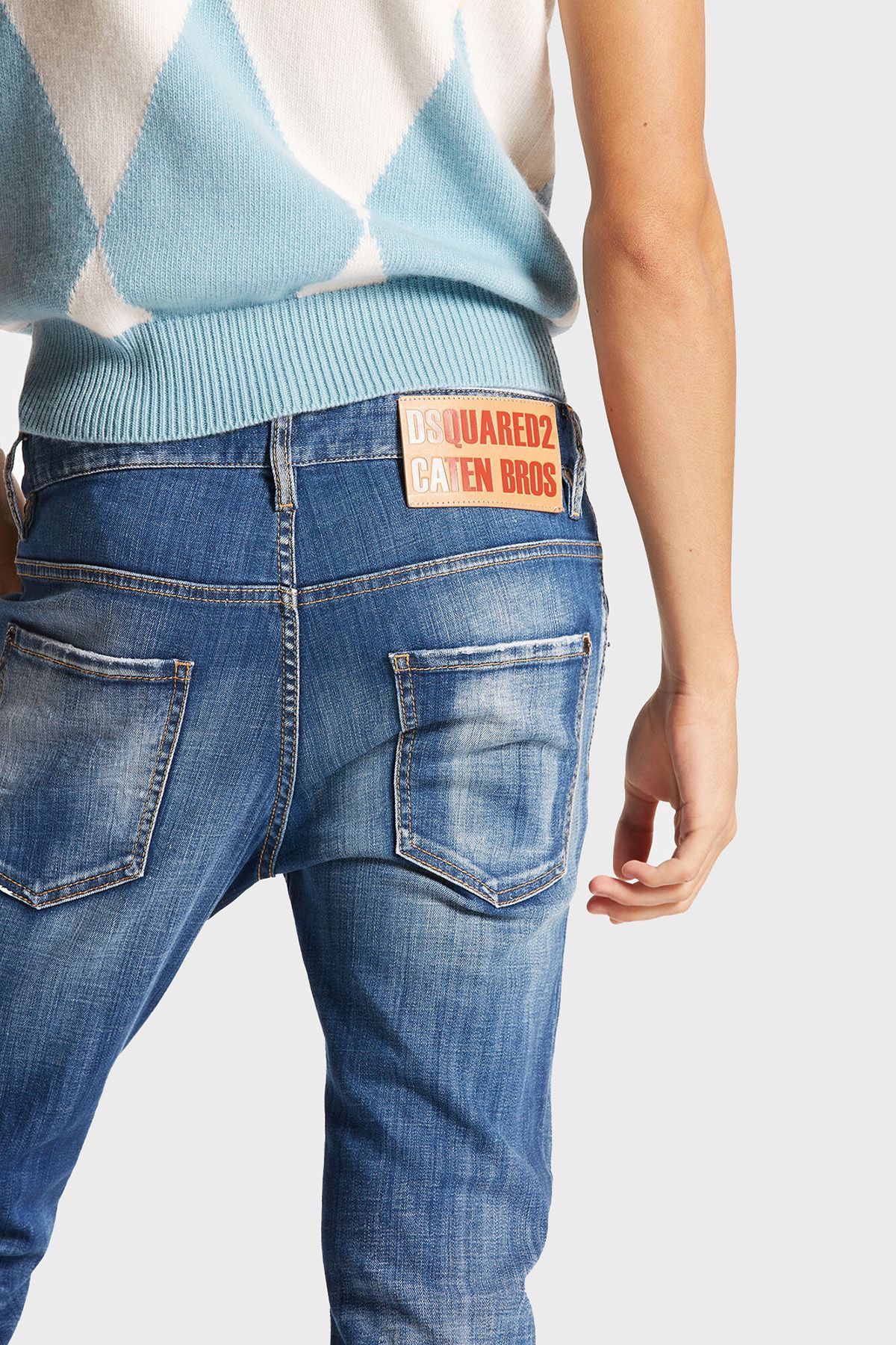 شلوار جین آبی مردانه SLIM FIT 470 DSquared2