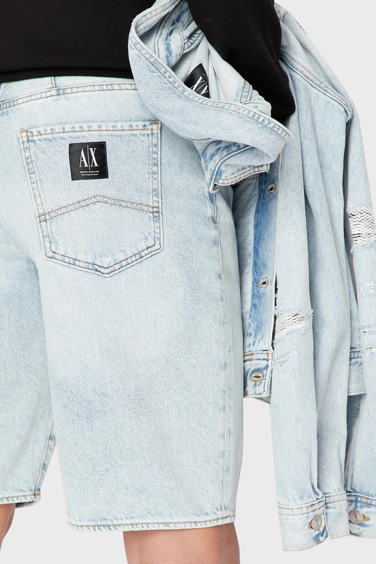 شلوار جین آبی مردانه 100 ٪ پنبه معمولی مناسب Kot کوتاه 3RZJ65 Z1S5Z 1500 Armani Exchange