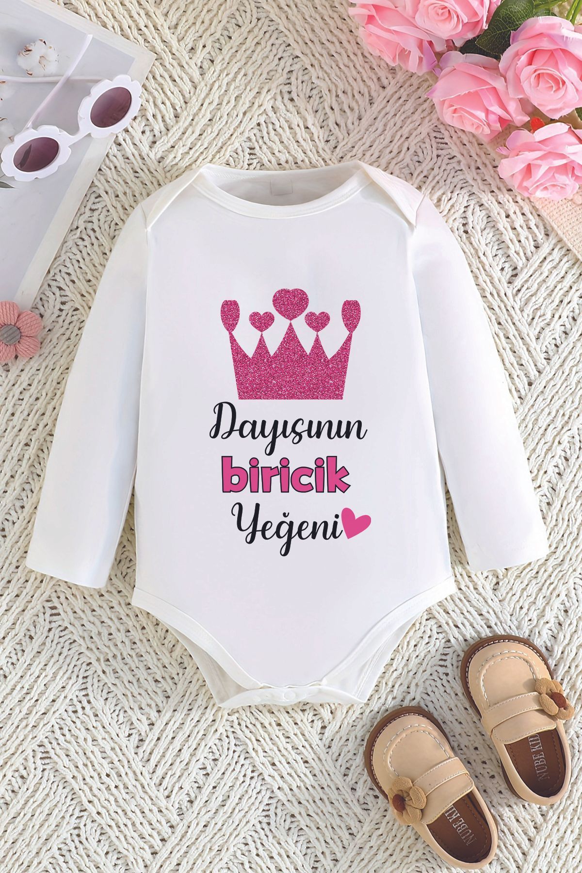 ADABEBEK-Printed Cotton Bodysuit for Baby Girl - Uncle's Unique Nephew 22637 1
