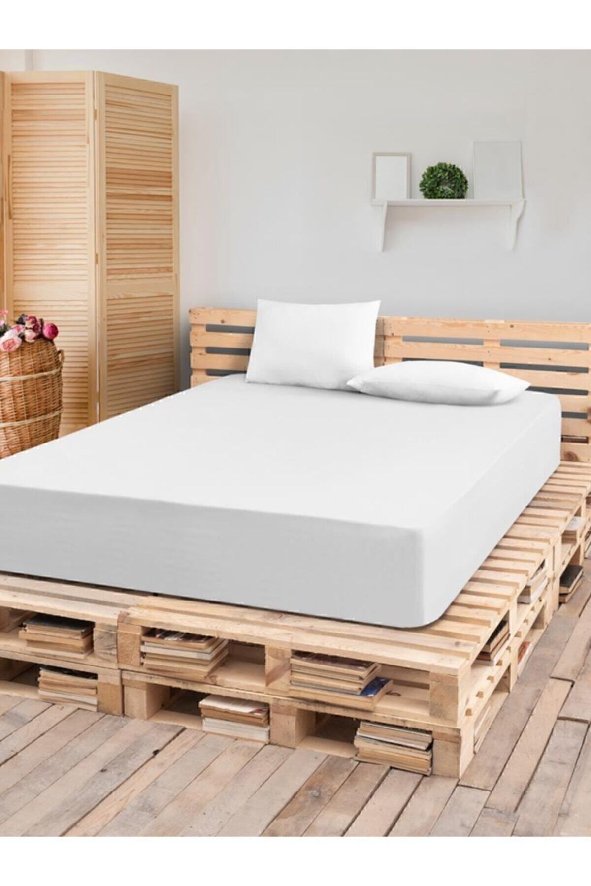 ست ملحفه دو نفره سفید Ranforce ورق های تایر دوتایی 160x200 سانتی متر Karna Home