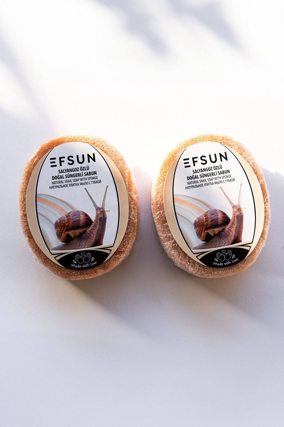 Efsun-صابون إسفنجة طبيعية بخلاصة الحلزون، صابون الحلزون، صابون حمام إسفنجي 135 جرام 3