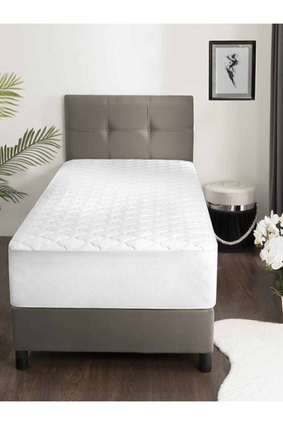 محافظ تشک سفید Kapitone متناسب با مایع Trust Alez 180x200 سانتی متر 7 اندازه مختلف Karna Home