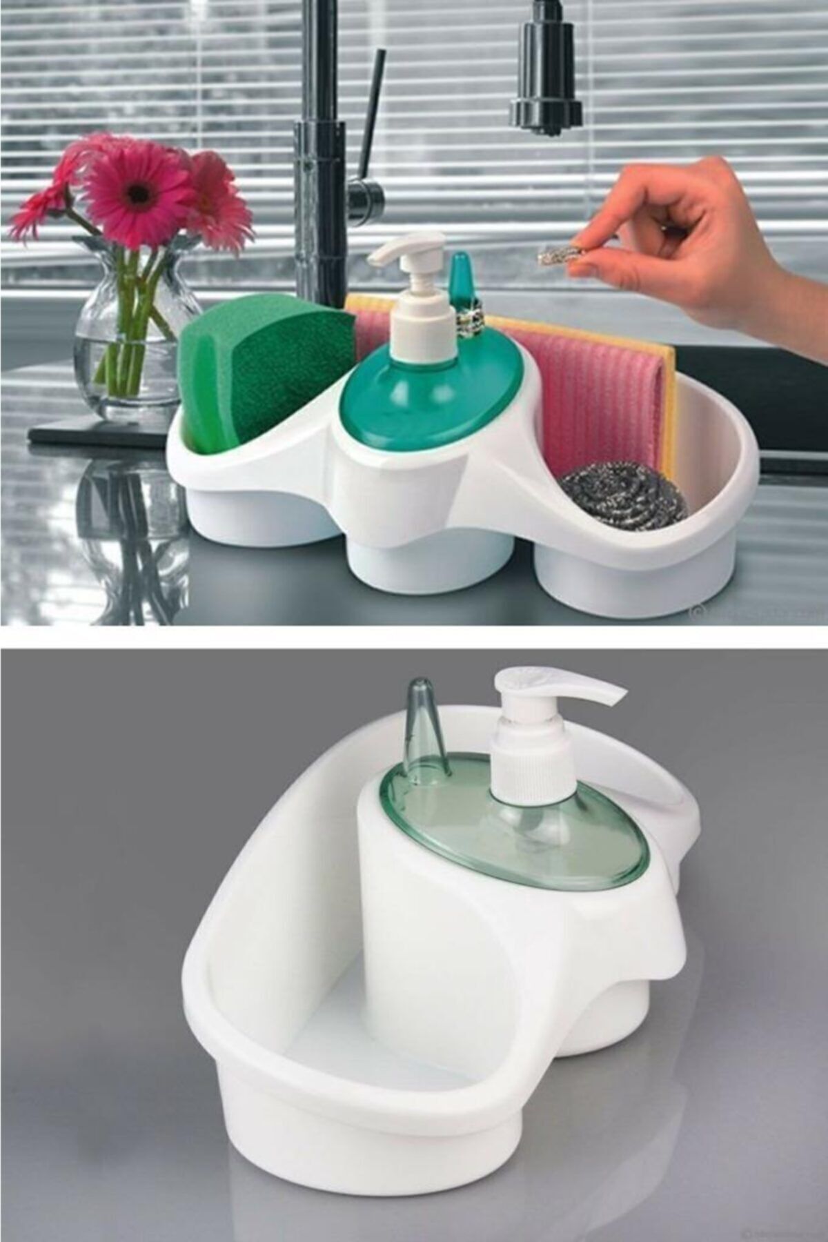 Kitchen Bathroom Plastic Soap Dispenser Sponge Holder Ring HolderTp-653 201453