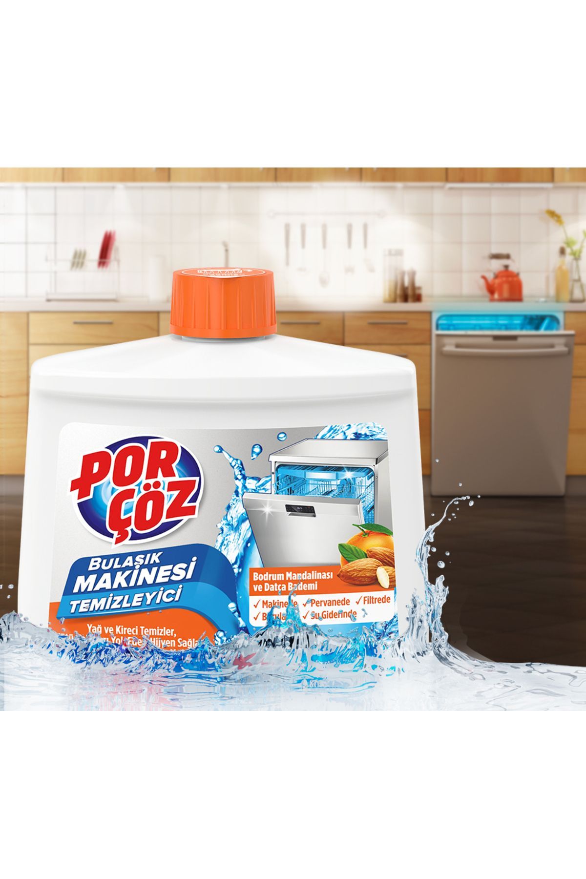 Porçöz PORÇÖZ BULAŞIK MAKİNESİ TEMİZLEYİCİ BODRUM MANDALİNASI – DATÇA BADEMİ 250 ML