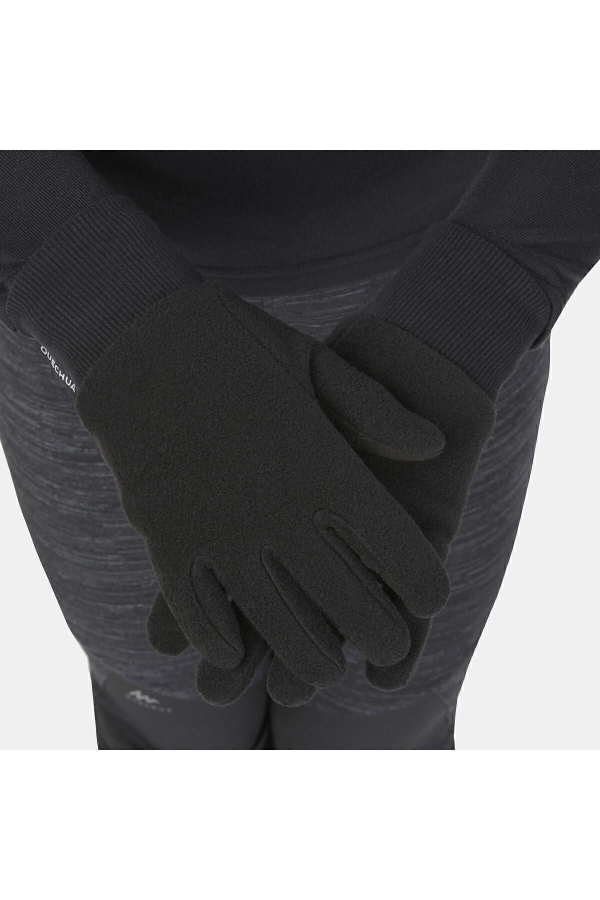 دستکش مشکی دخترانه و پسرانه بچگانه های پشمی انه کچوا 6 14 سال Sh100 X warm Decathlon