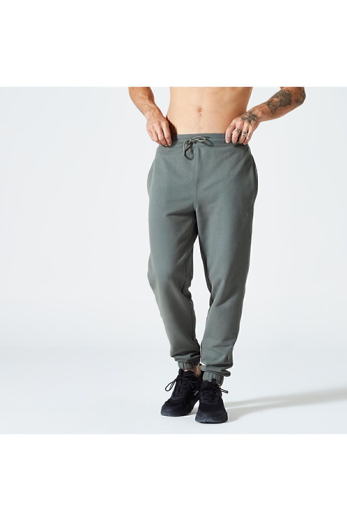 Erkek Haki Regular Eşofman Altı 500 Essentials - Fitness Hafif Antrenman