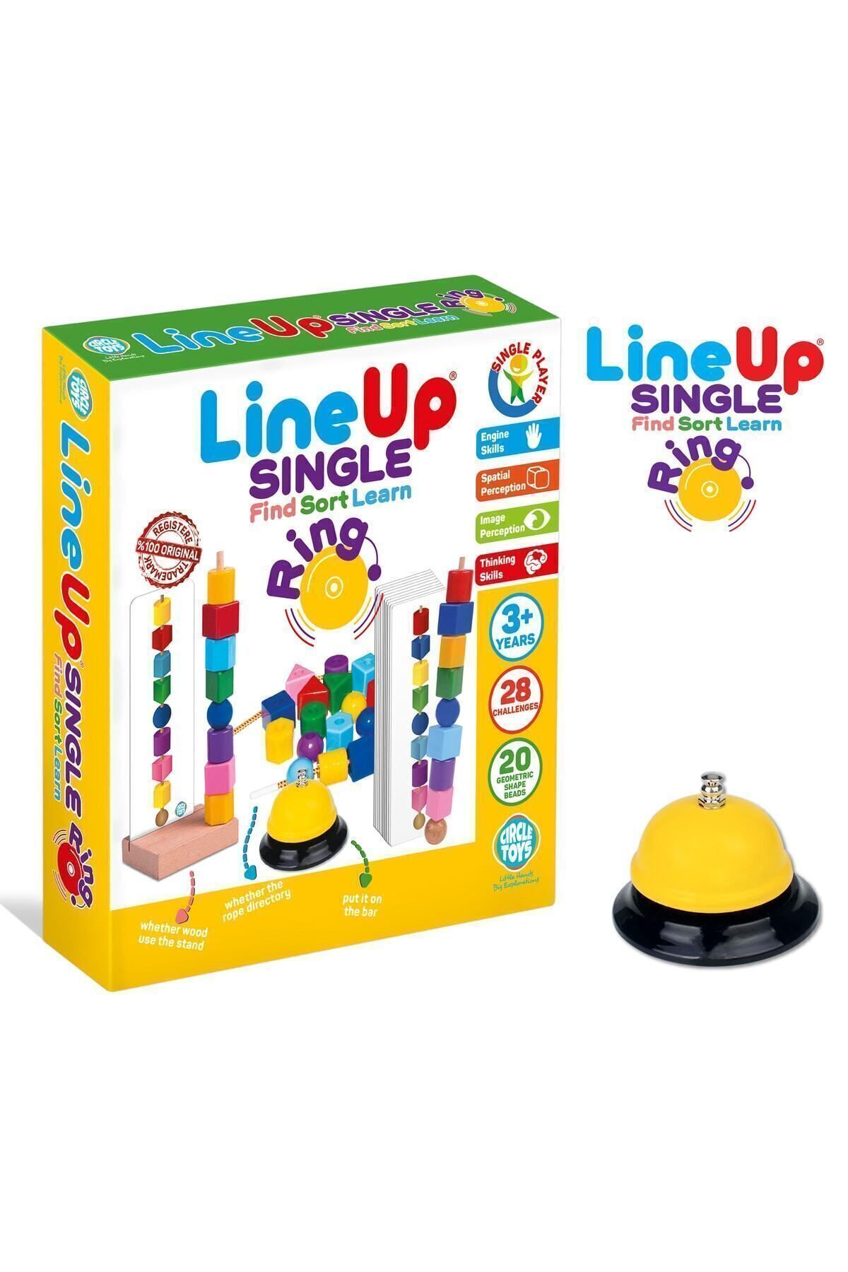 line up-لعبة Lineup ذات الحلقة المفردة والفرز - لاعب واحد، مع جرس 5