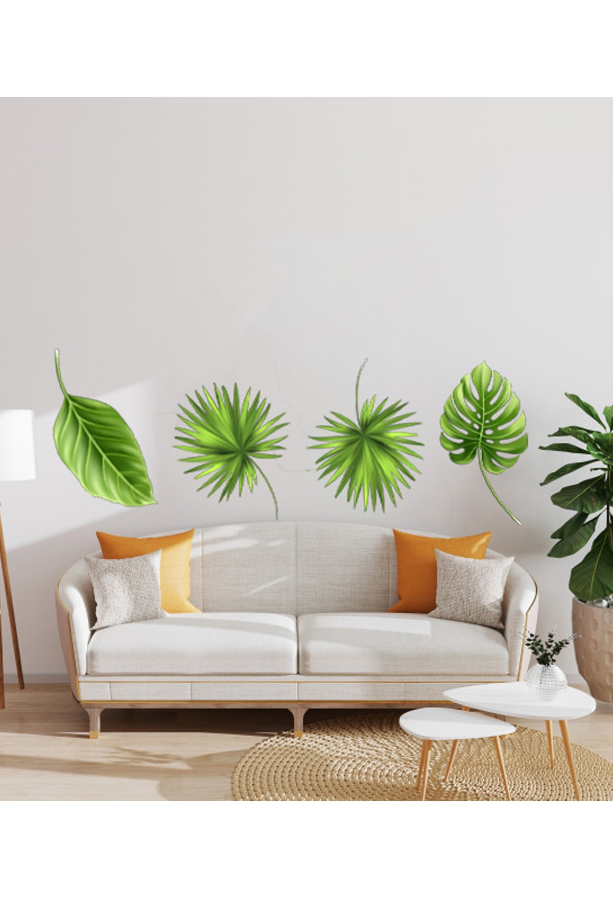 Tropical Yapraklar Duvar Sticker 90x80 Cm