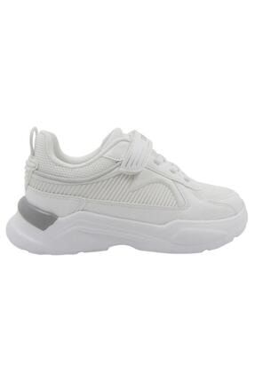 Unisex Beyaz Cırtlı Bağcıklı Sneakers Ayakkabı 969