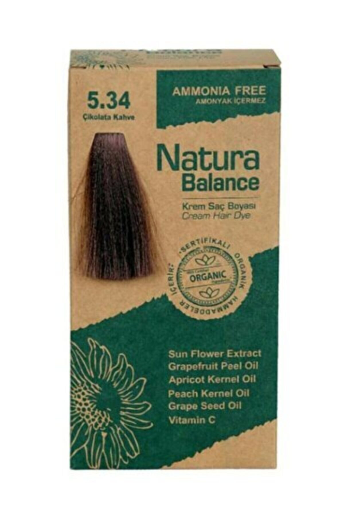 NATURABALANCE Saç Boyası -No:5.34 Çikolata Kahve 8699367128100