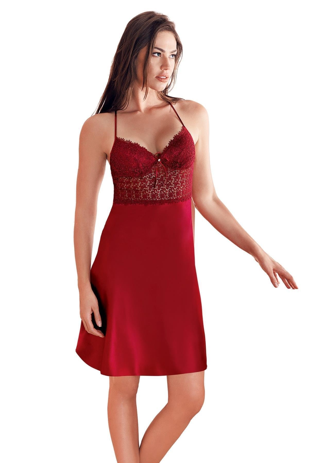 Espuar 205 Yüksek Kaliteli Saten Dantel Gecelik Ve Sabahlık Takım