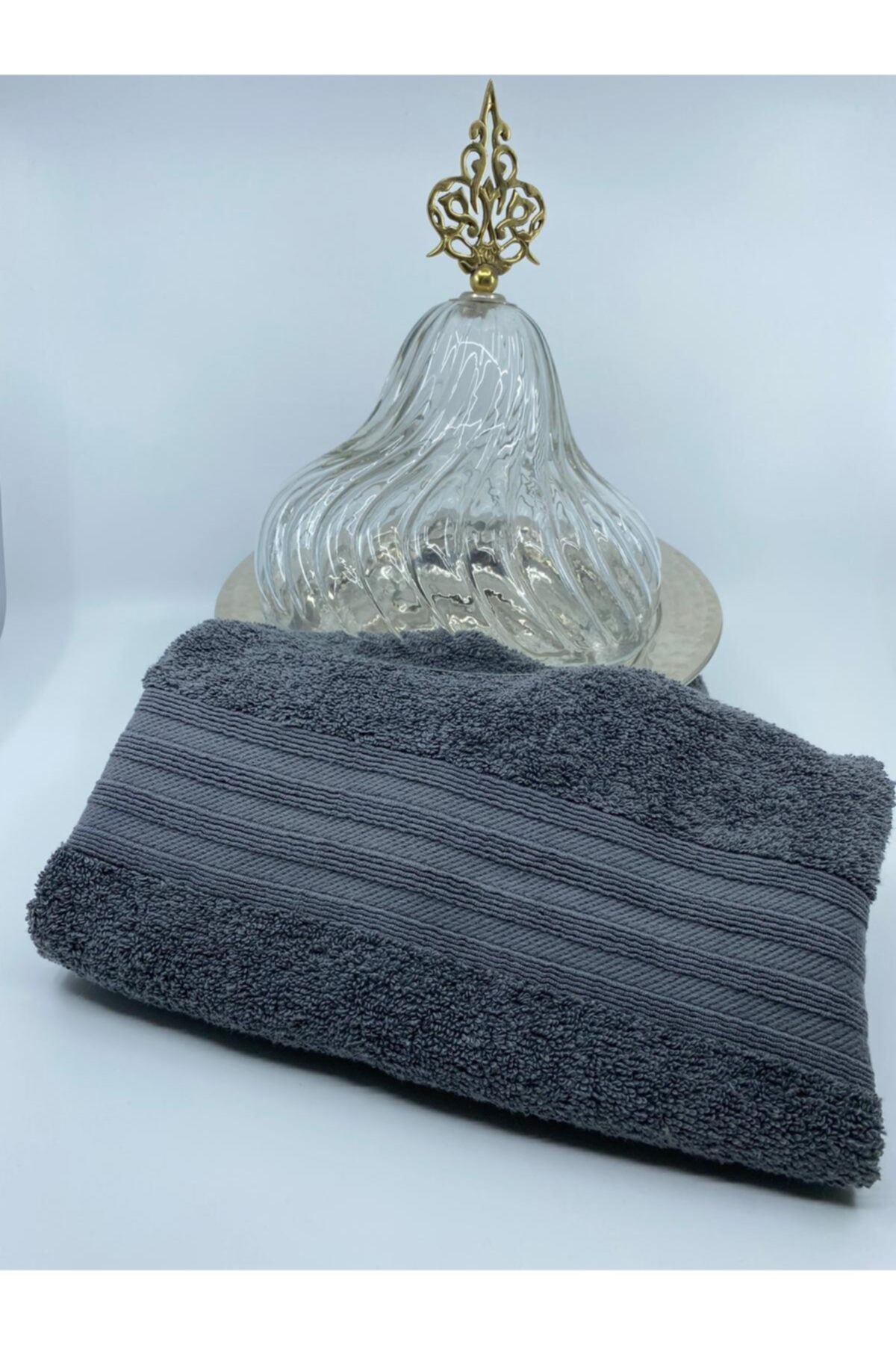 DENSA Plaj Havlusu Havlu Ekstra Yumuşak Dokulu Havlu Seti Koyu Gri Renkli 2 Adet 70x140 Cm