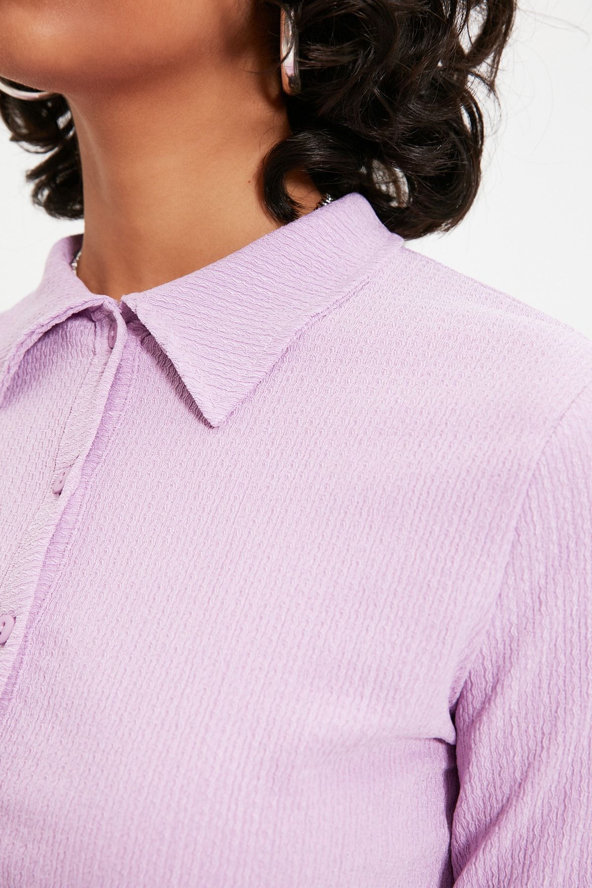Trendyol Collection Bluse Lila Regular Fit Fast ausverkauft