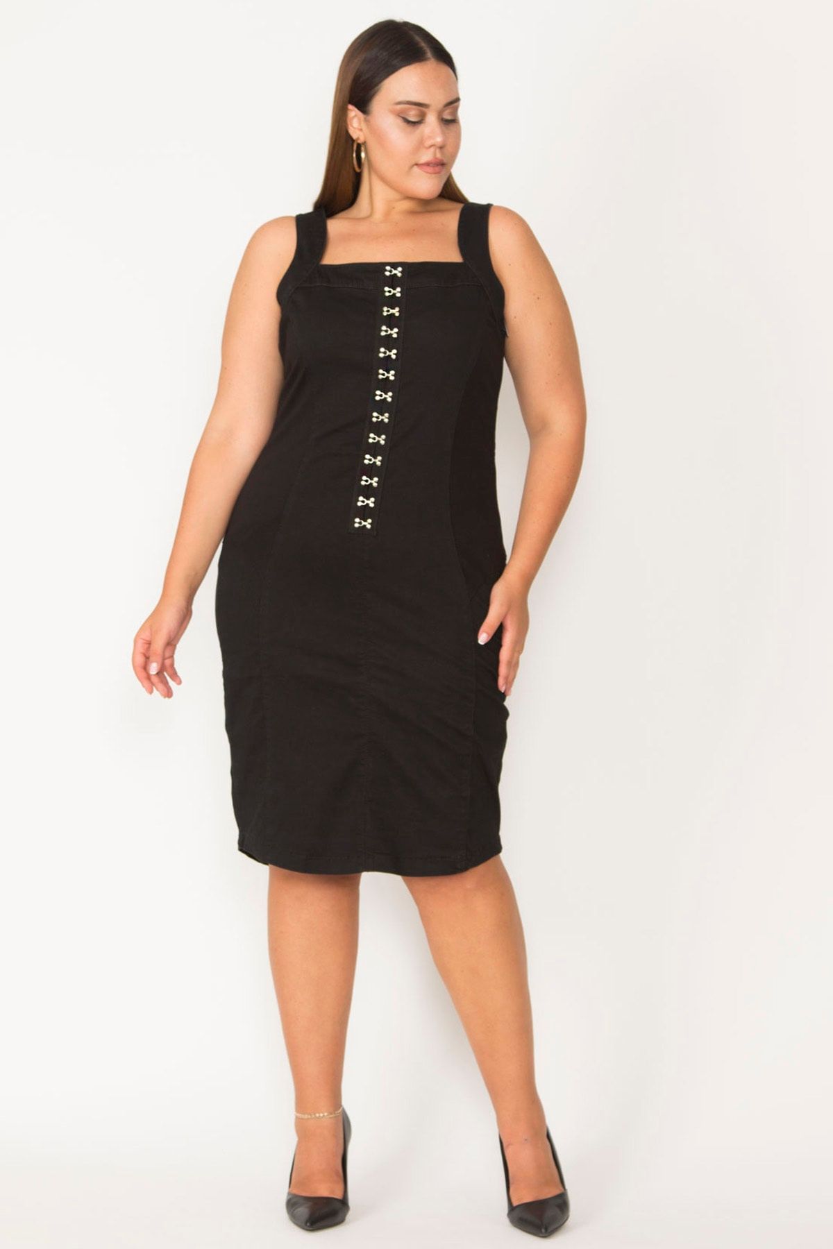 Black pinafore shop plus size