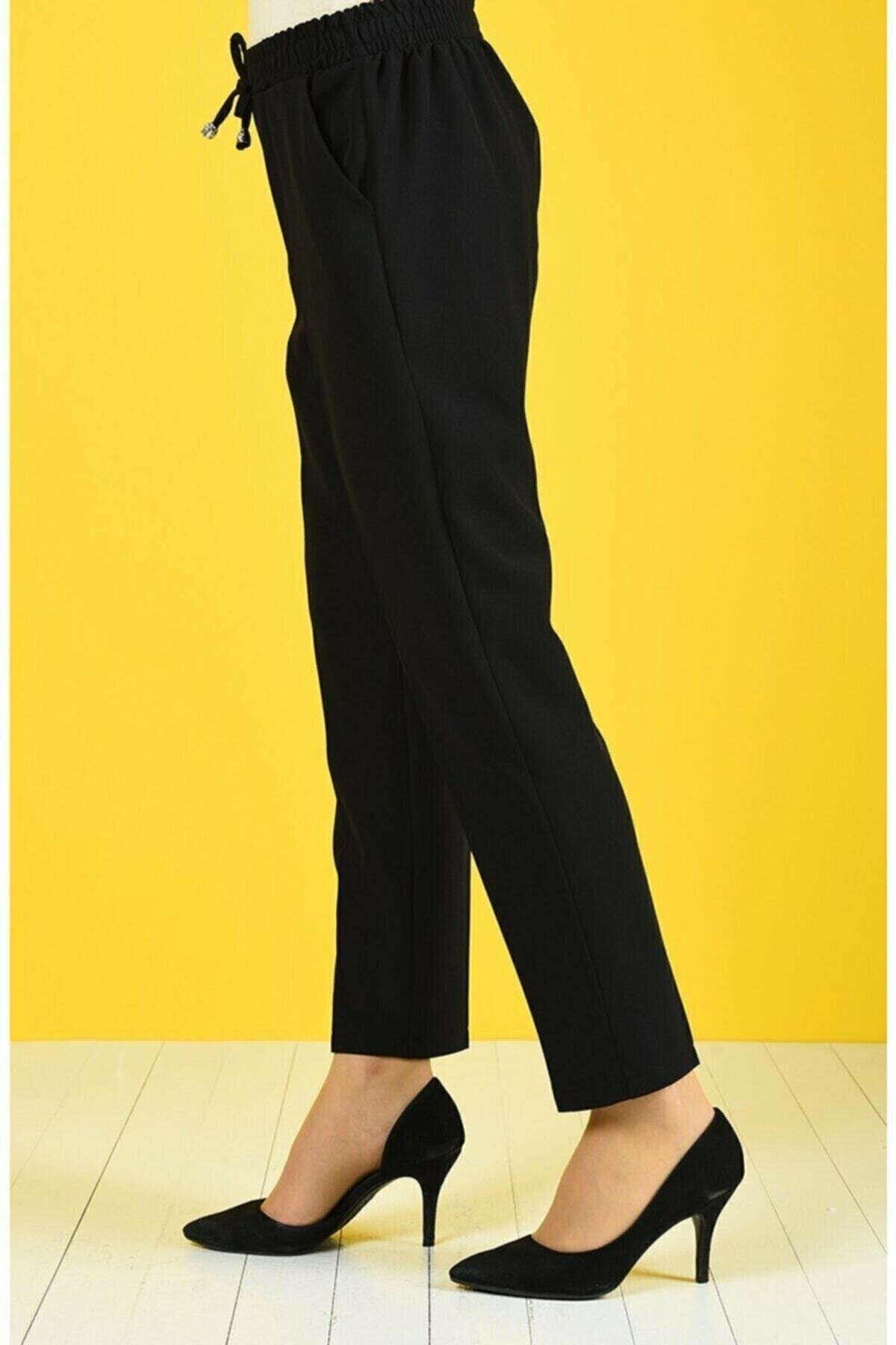 MODA UGS Чорні жіночі брюки з морквою на резинці