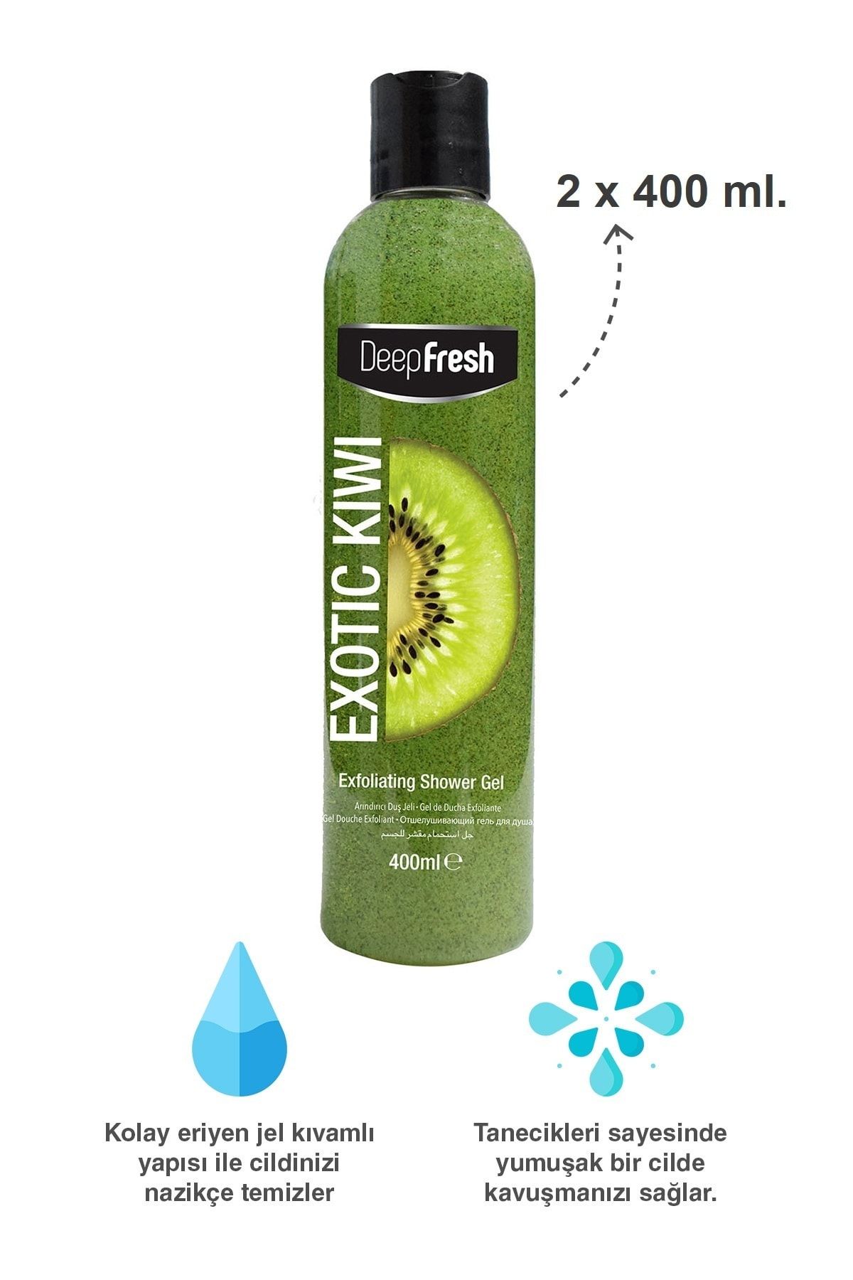 ژل دوش تصفیه کننده کیوی 2 x 400 میلی لیتر Deep Fresh