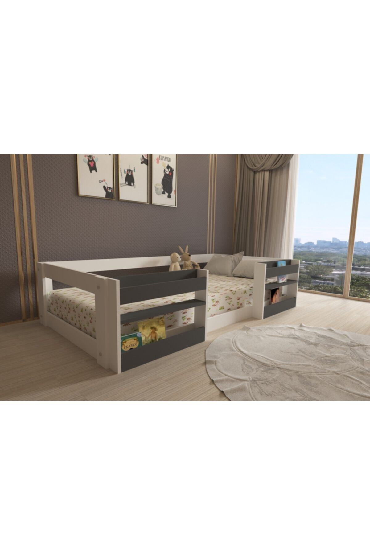 Ninnimo Vega Montessori Suntalam Kitaplıklı Karyola M6 Beyaz - Antrasit 90x190 Yatak Uyumlu M 2009 fotoğrafı 2 (önizleme)