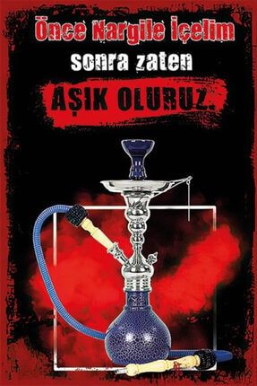 Nargile Aşk Retro Ahşap Poster atc420-558