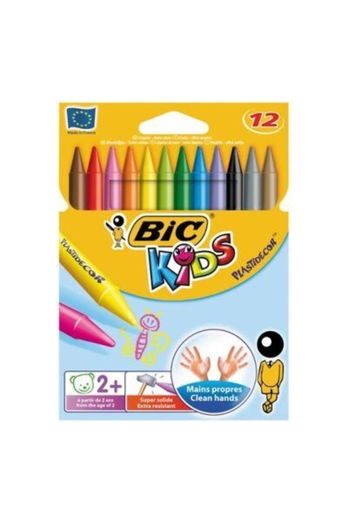 Bic Kids Plastidecor 12'li Silinebilir Mum Pastel Boya-1