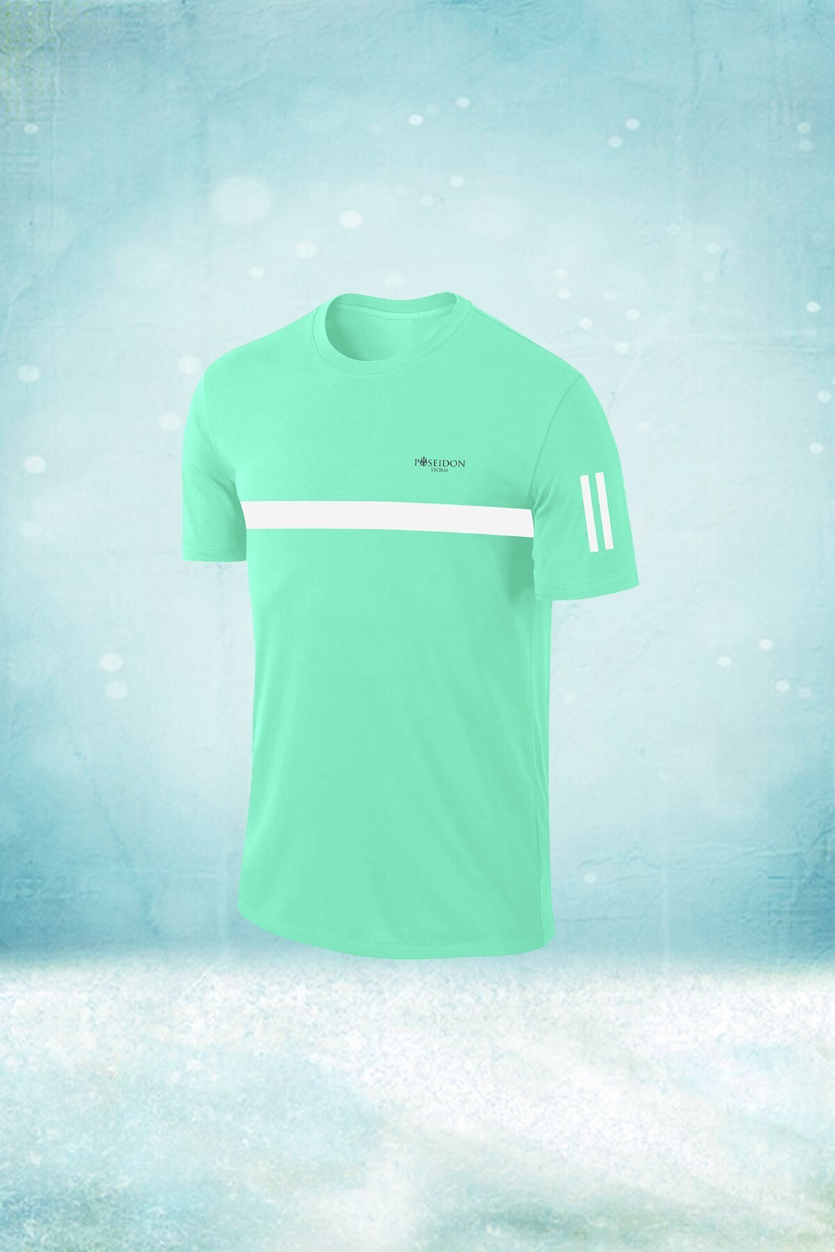 پوزایدون استورم تی‌شرت مردانه مدل Dri-Fit به رنگ سبز آبی، مناسب برای دویدن و پیاده‌روی، سایز S تا 3XL