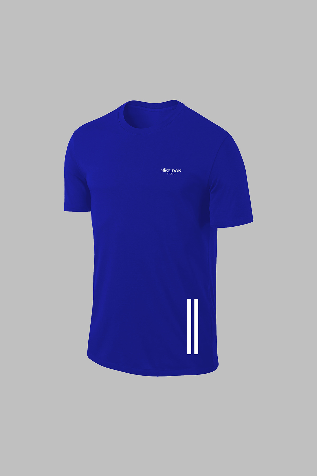 پوزایدون استورم تی‌شرت آستین کوتاه مردانه سایز بزرگ آبی Dri-Fit بدون طرح، یقه گرد (4XL-10XL)