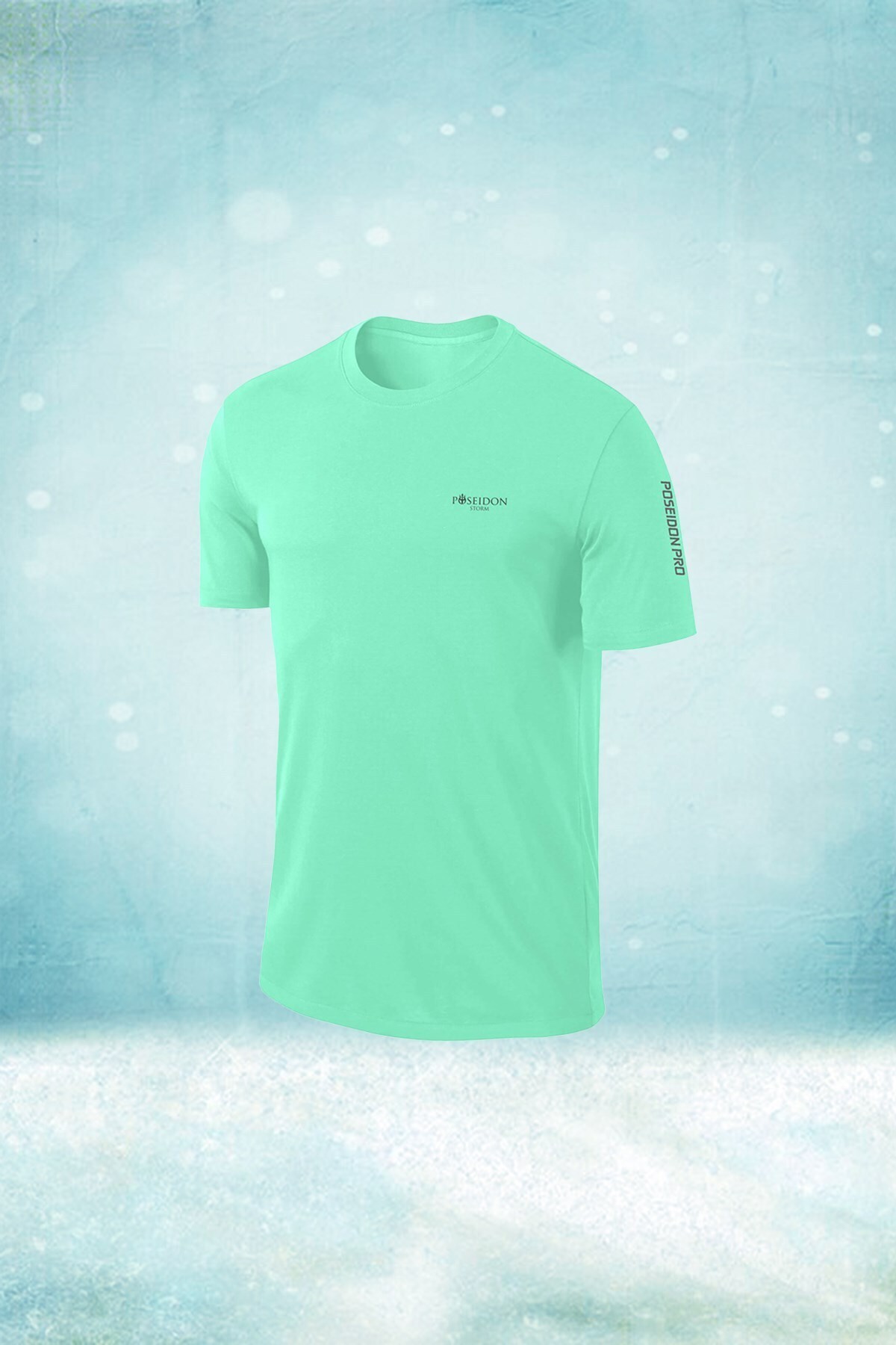 پوزایدون استورم تی‌شرت مردانه سایز بزرگ، یقه گرد، آستین کوتاه، جنس پارچه‌ی سبز مخصوص آب، مناسب برای ورزش‌های آبی (4XL-10XL)