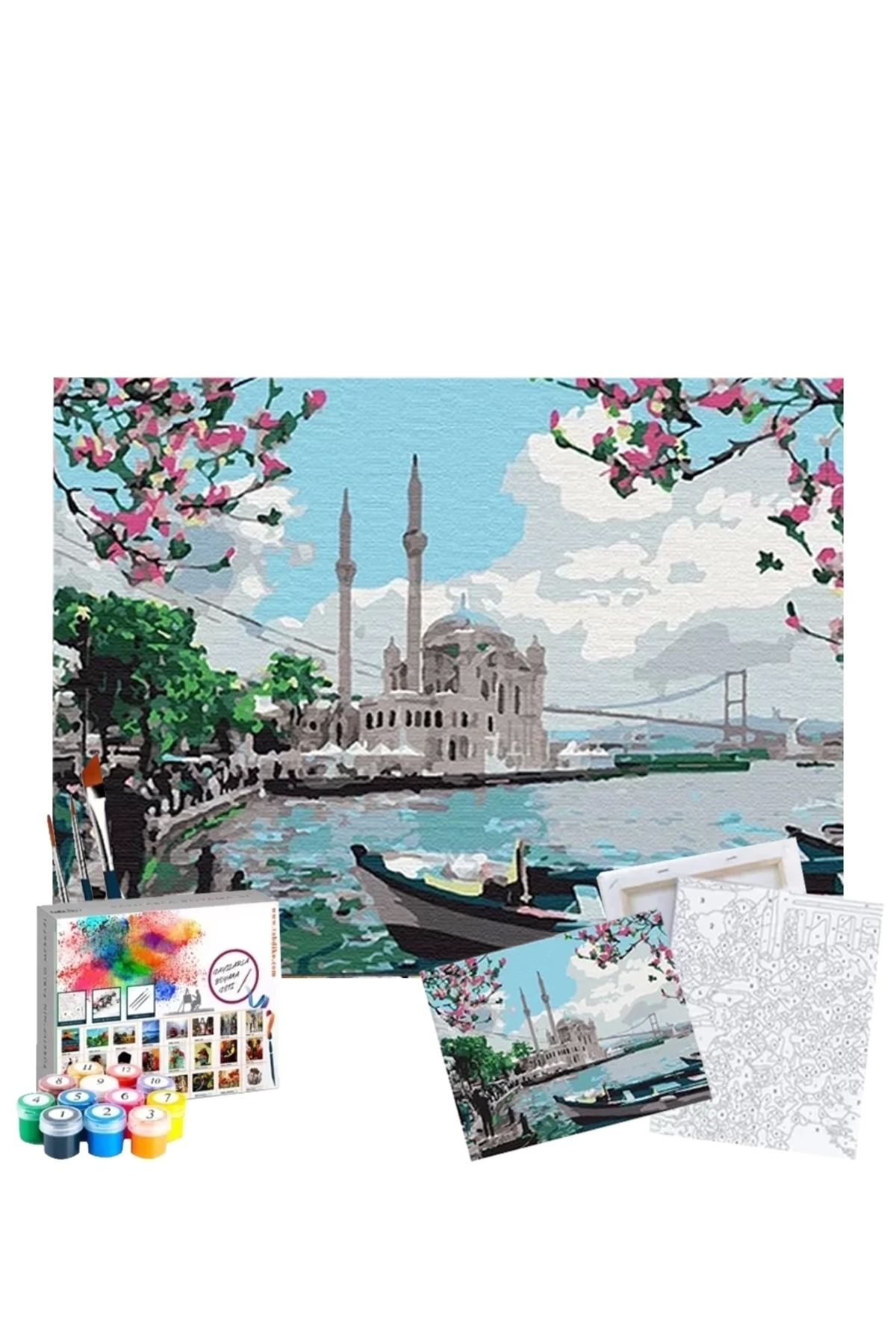 Tabdiko Sayılarla Boyama Seti 40 X 50 Cm Tuval Şasesine Gerili Ortaköy Camii