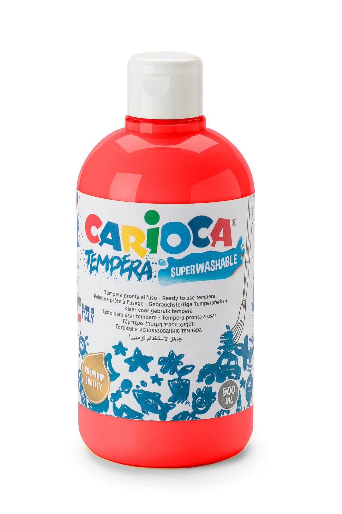 CARIOCA Tempera Boya (SÜPER YIKANABİLİR) 500ml - Kırmızı