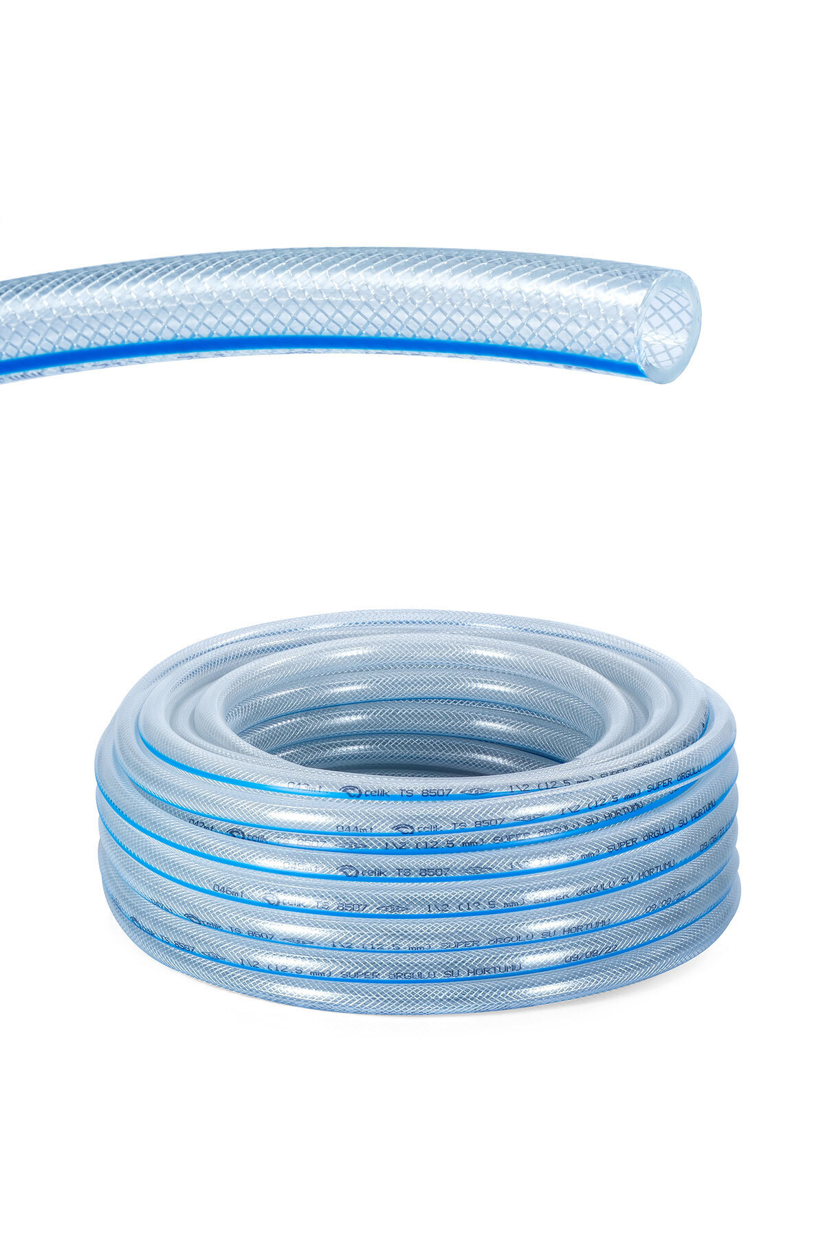 Çelik Süper Mavi PVC Şeffaf Örgülü 20 Metre  (12.5 mm) 20 metre 3 kg