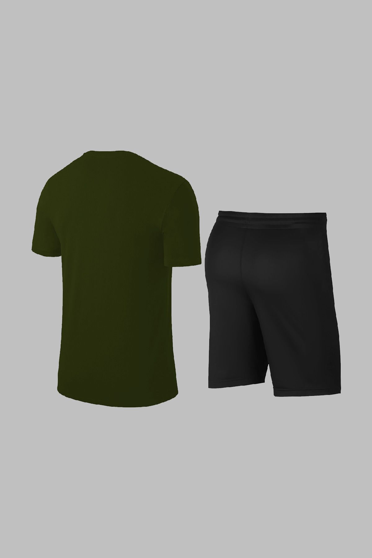 POSEIDON STORM-Мъжки комплект за бягане Oversize, цвят каки, Dri-Fit, обикновен, удобен, с къс ръкав, джоб и долна част (4XL-10) 4