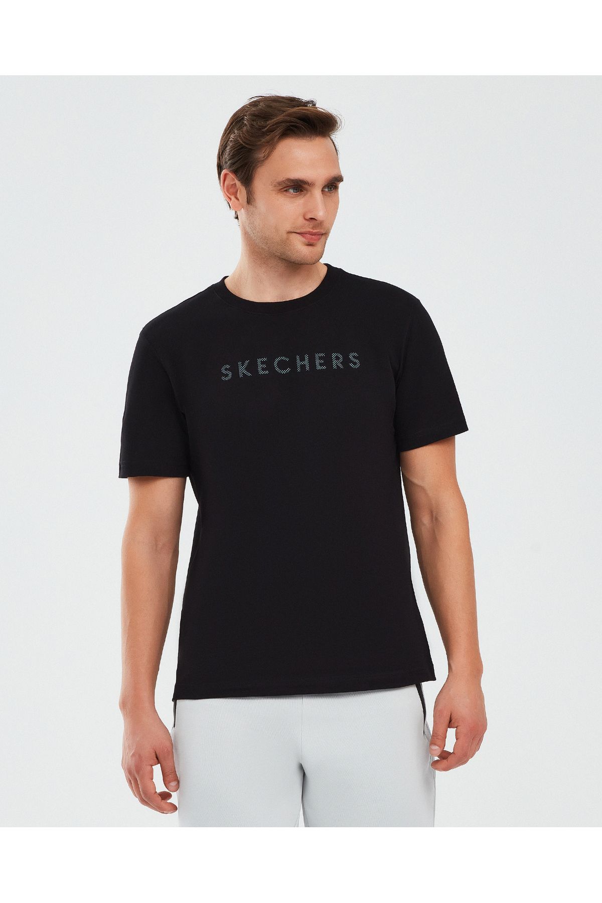 SKECHERS M Graphic Tee Camo Big Logo T-shirt Erkek Siyah Tshirt S212191-001