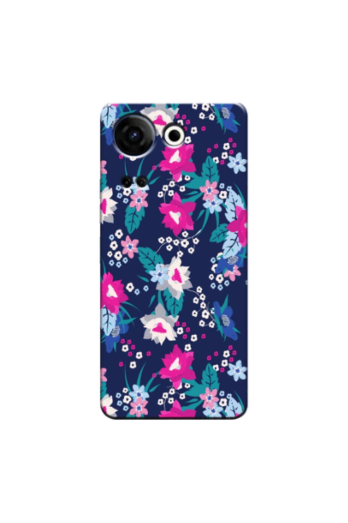 کاور و قاب چند رنگ Tecno Camon 20 4G Case Spring Glowers 3 مورد سیلیکون طرح دار Zebana