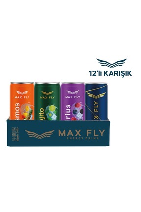 MAX FLY Enerji İçeceği 250 ml Karma Paket 12'li