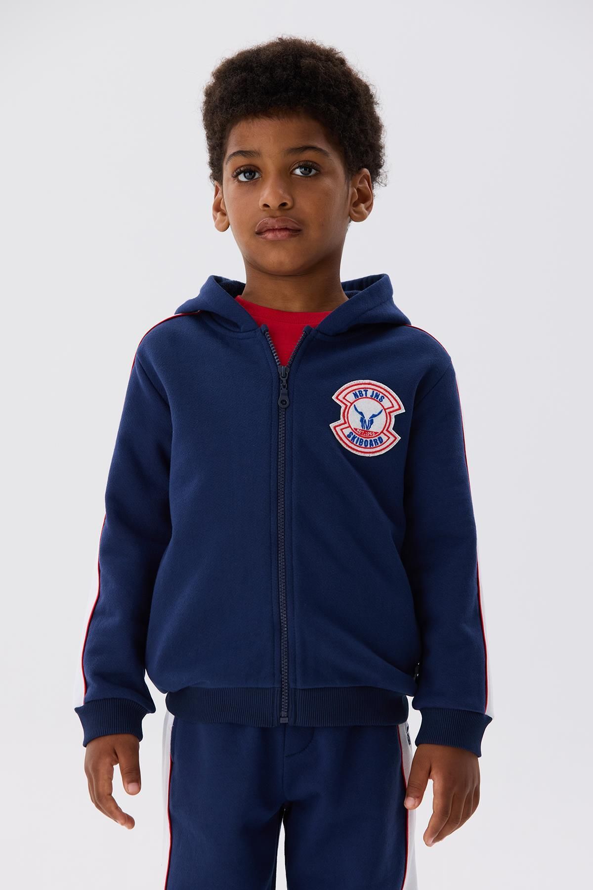 Nebbati-BG Store Boy's Navy Blue Tracksuit Top 2