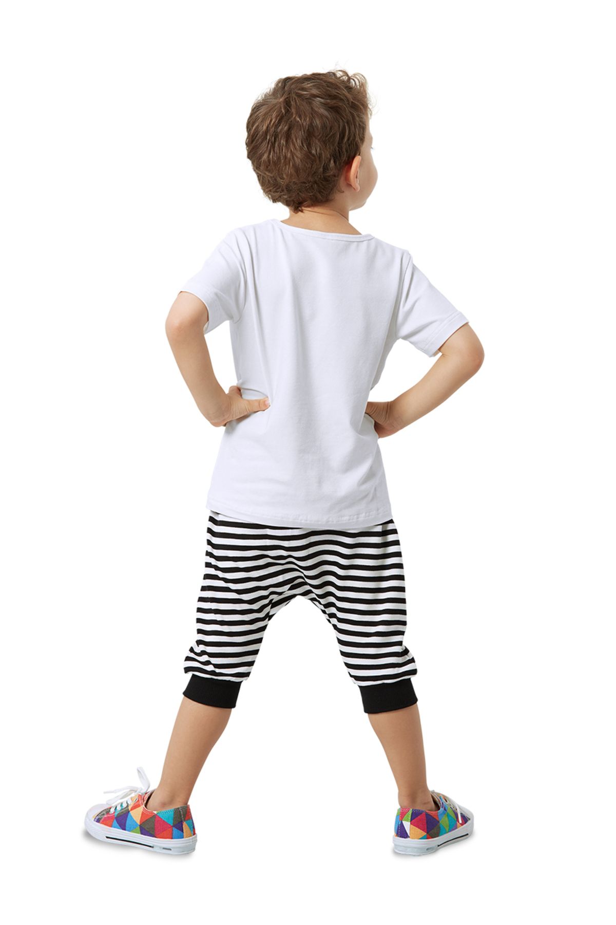 Denokids-Pizza Crocodile Boy Tričko Capri Shorts Set 2