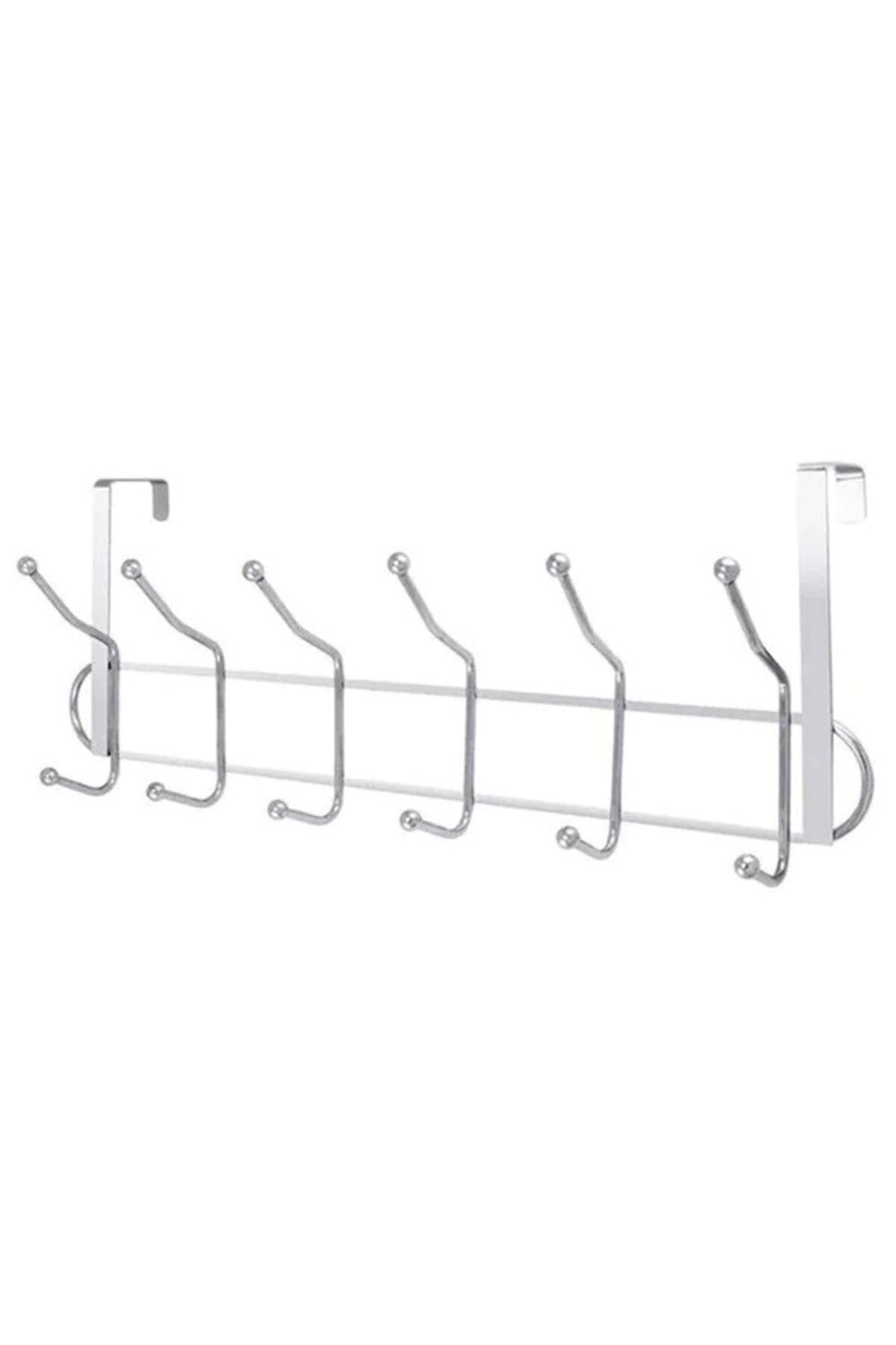 EA HOME Krom 12 Kancalı Kapı Arkası Askı, Banyo Askısı Elbise Askısı Kıyafet Askısı