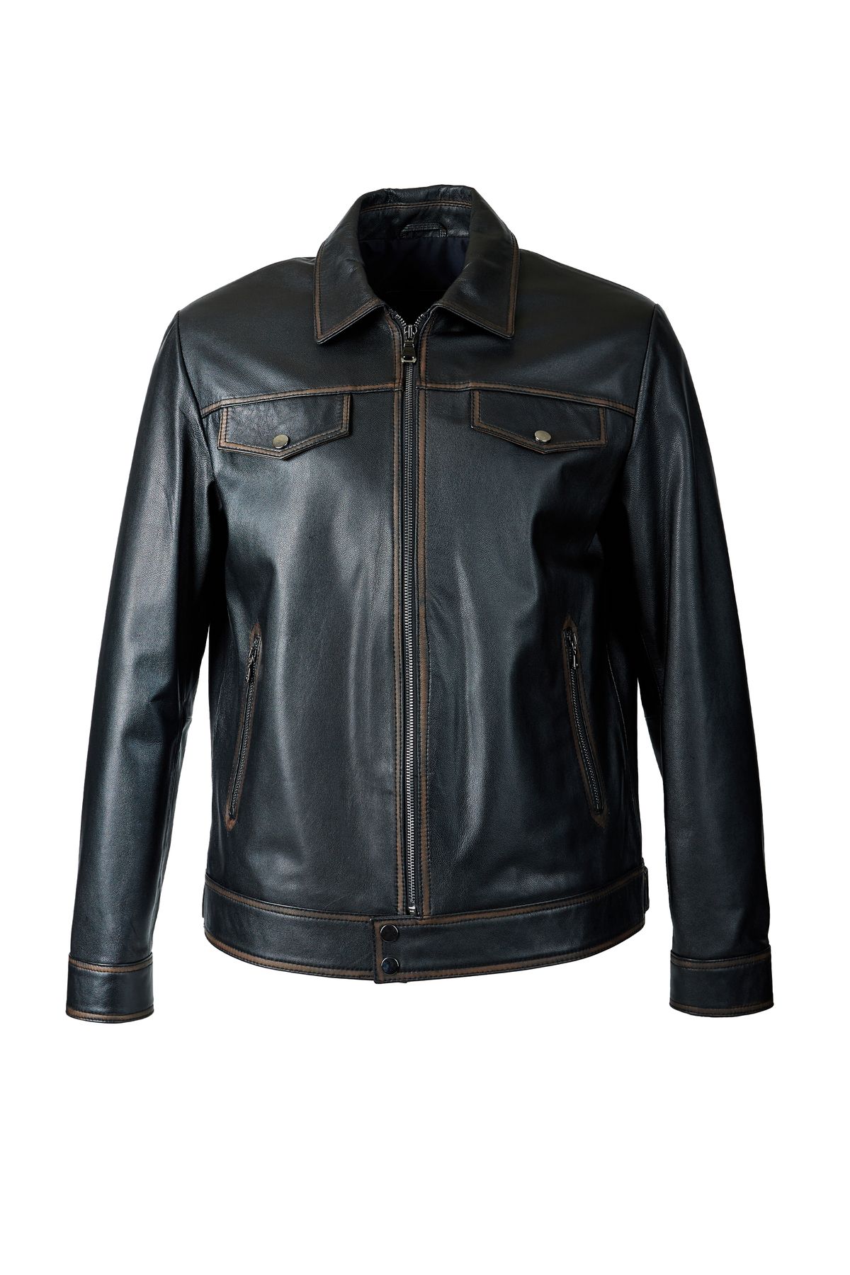 کاپشن چرم دری کلاب WM206_ZİG